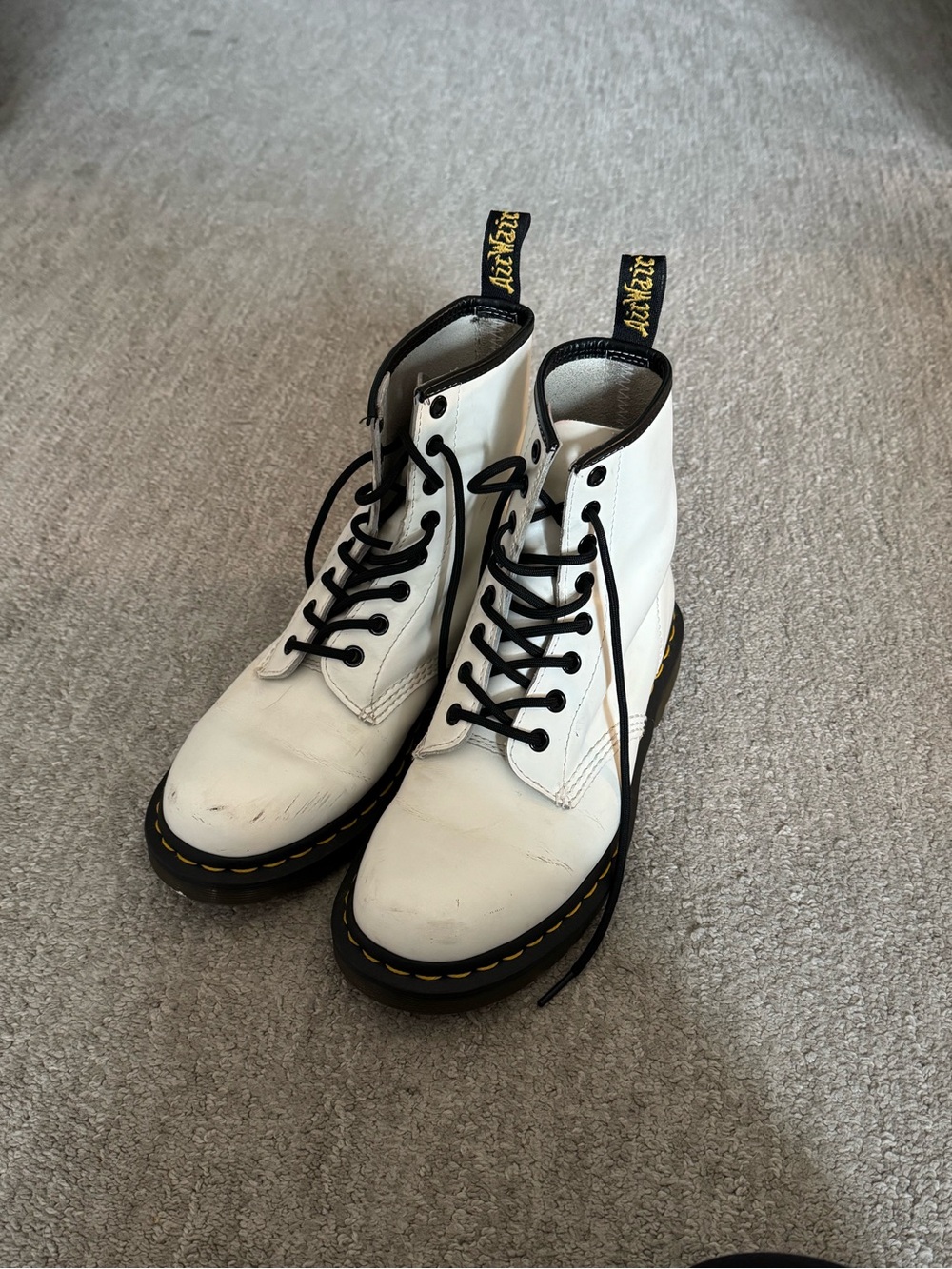 Dr. Martens White Leather Boots